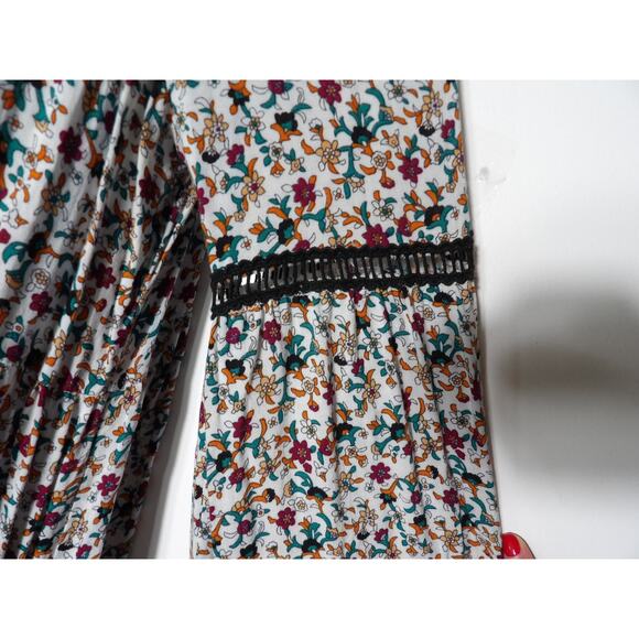 Spade & Heart Large Dress Shift Boho Hippie Bell Sleeve Floral Peasant - Picture 12 of 13
